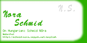 nora schmid business card