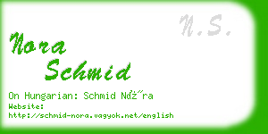 nora schmid business card